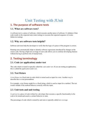 Unit Testing with Junit 1