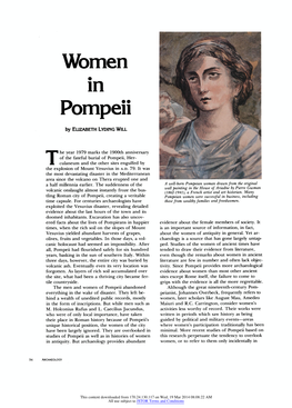 Women in Pompeii Author(S): Elizabeth Lyding Will Source: Archaeology, Vol