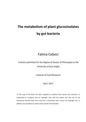The Metabolism of Plant Glucosinolates by Gut Bacteria