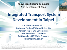 Integrated Transport System Development in Taipei