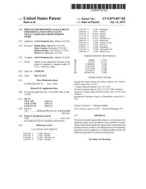 (12) United States Patent (10) Patent No.: US 9,079,857 B2 Hani Et Al