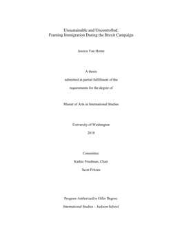 Framing Immigration During the Brexit Campaign