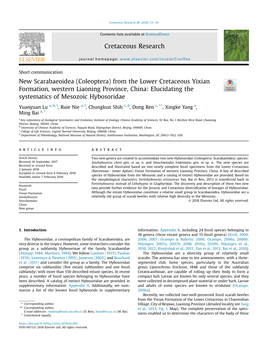 New Scarabaeoidea (Coleoptera) from the Lower Cretaceous Yixian Formation, Western Liaoning Province, China: Elucidating the Systematics of Mesozoic Hybosoridae