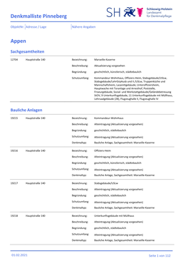 Appen Denkmalliste Pinneberg