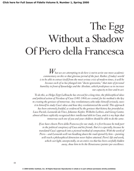 The Egg Without a Shadow of Piero Della Francesca