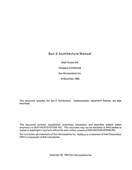 Sun-2 Architecture Manual