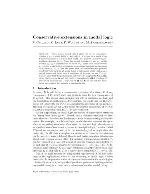 Conservative Extensions in Modal Logic S