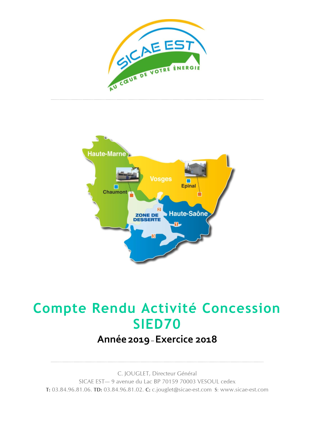 Compte Rendu Activité Concession SIED70 Année 2019 – Exercice 2018