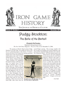 Pudgy Stockton: the Belle of the Barbell
