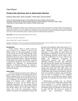 Case Report Cholera-Like Diarrhoea Due to Salmonella Infection