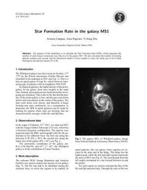 Star Formation Rate in the Galaxy M51