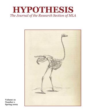 HYPOTHESIS the Journal of the Research Section of MLA