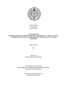 Master's Thesis Geography Geoinformatics