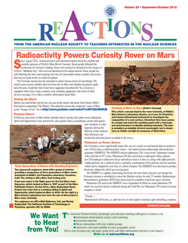 Radioactivity Powers Curiosity Rover on Mars