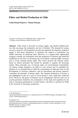 Ethics and Biofuel Production in Chile