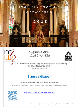 FESTIVAL ELZENVELDKAPEL Antwerpen 2018