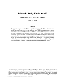 Is Bitcoin Really Un-Tethered?