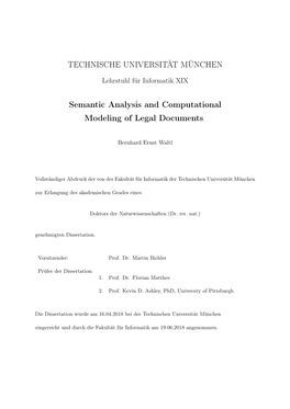 Semantic Analysis and Computational Modeling of Legal Documents