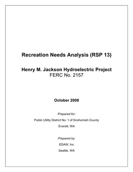 Recreation Needs Analysis (RSP 13)