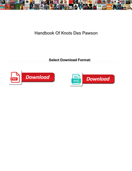 Handbook of Knots Des Pawson