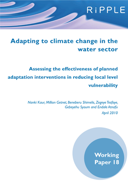 Adapting to Climate Change in the Water Sector