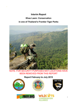 Interim Report - Khao Laem: Conservation in One of Thailand’S Frontier Tiger Parks