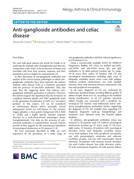 Anti-Ganglioside Antibodies and Celiac Disease