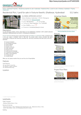Residential Plot / Land for Sale in Fortune Keerthi, Ghatkesar