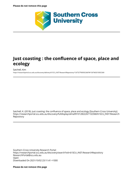 Just Coasting : the Confluence of Space, Place and Ecology