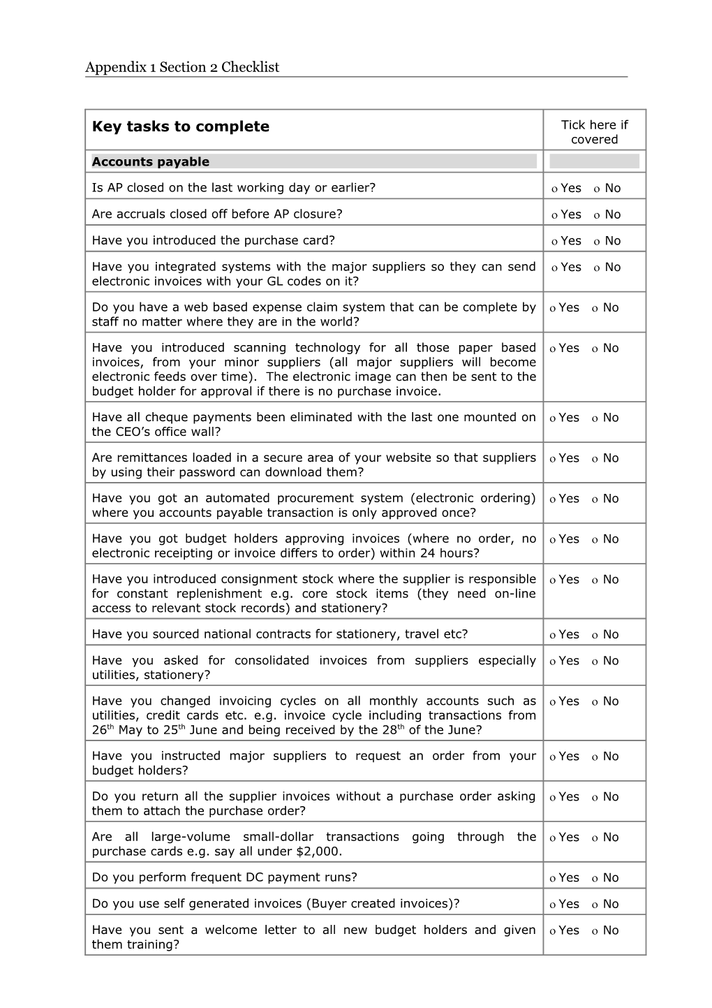 2. Appendix 2 Checklist of Implementation Steps to Reduce Month-End Reporting Time Frames