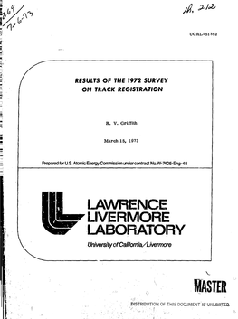 LAWRENCE LIVERMORE LABORATORY University of California/Livermore