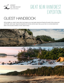 Great Bear Rainforest Expedition GUEST HANDBOOK