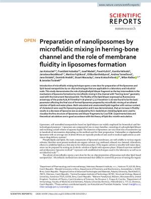 Preparation of Nanoliposomes by Microfluidic Mixing in Herring-Bone