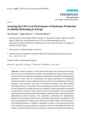 Assessing the Life-Cycle Performance of Hydrogen Production Via Biofuel Reforming in Europe