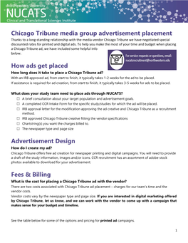 Chicago Tribune Media Group Advertisement Placement