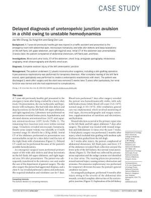 Delayed Diagnosis of Ureteropelvic Junction Avulsion in a Child Owing to Unstable Hemodynamics Jae Min Chung, Su Yung Kim and Sang Don Lee
