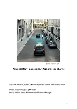 Value Creation – As Seen from Asia and Ride-Sharing