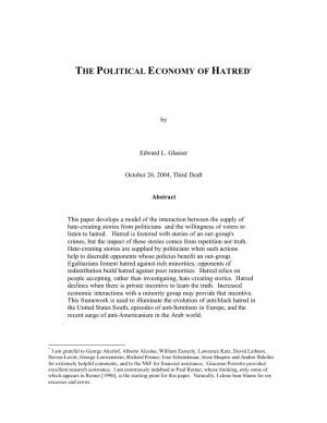 The Political Economy of Hatred*