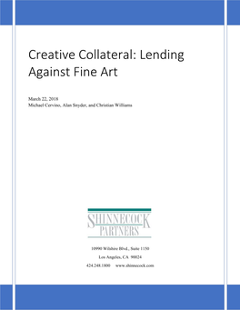Lending Against Fine Art