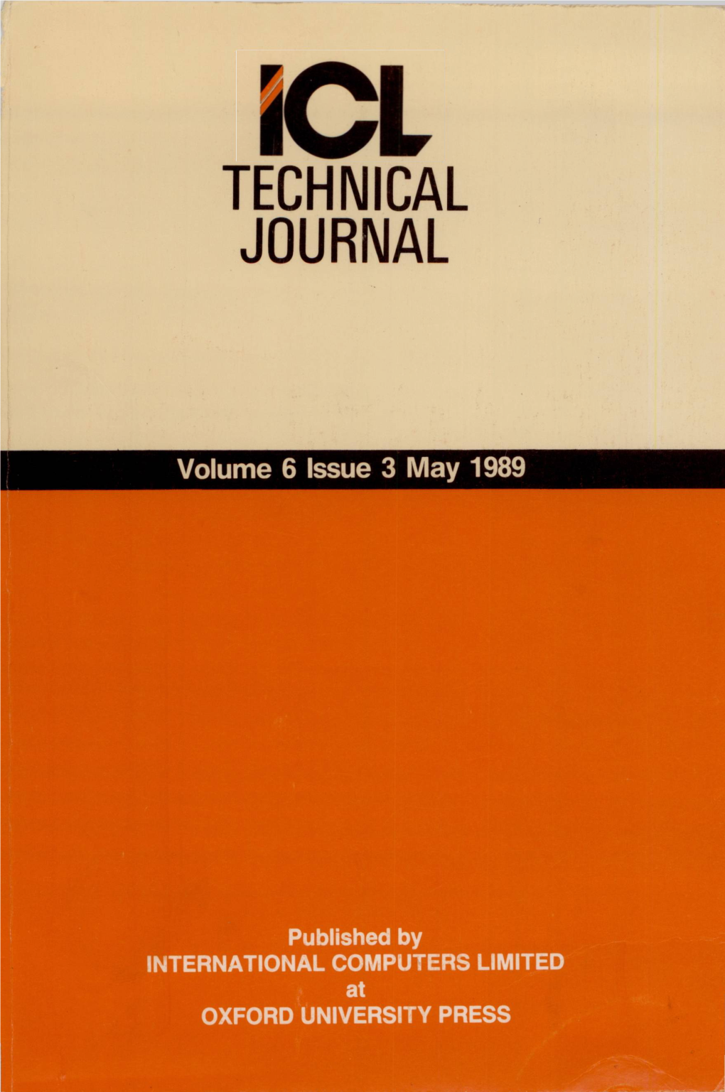 ICL Technical Journal Volume 6 Issue 3