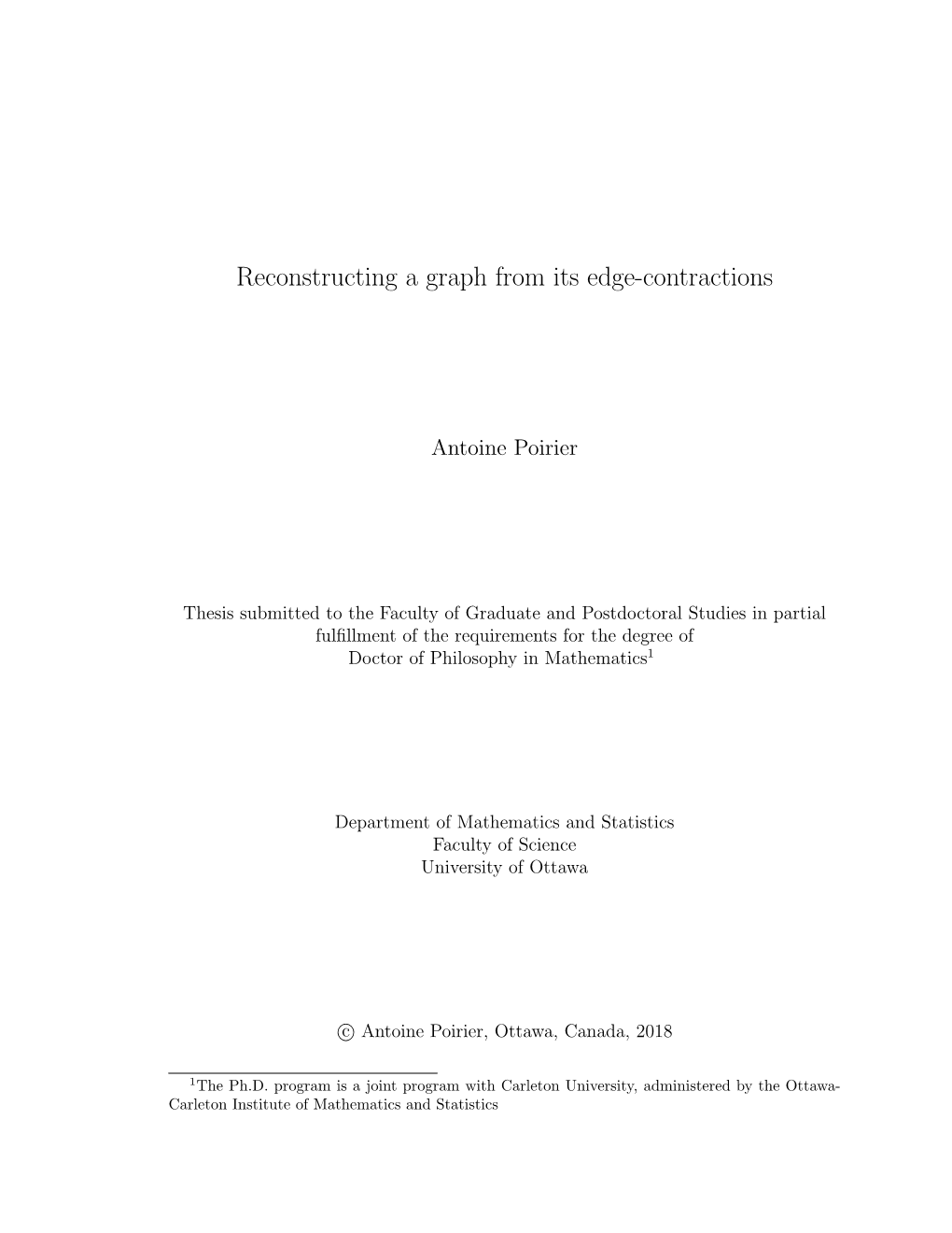 Reconstructing a Graph from Its Edge-Contractions