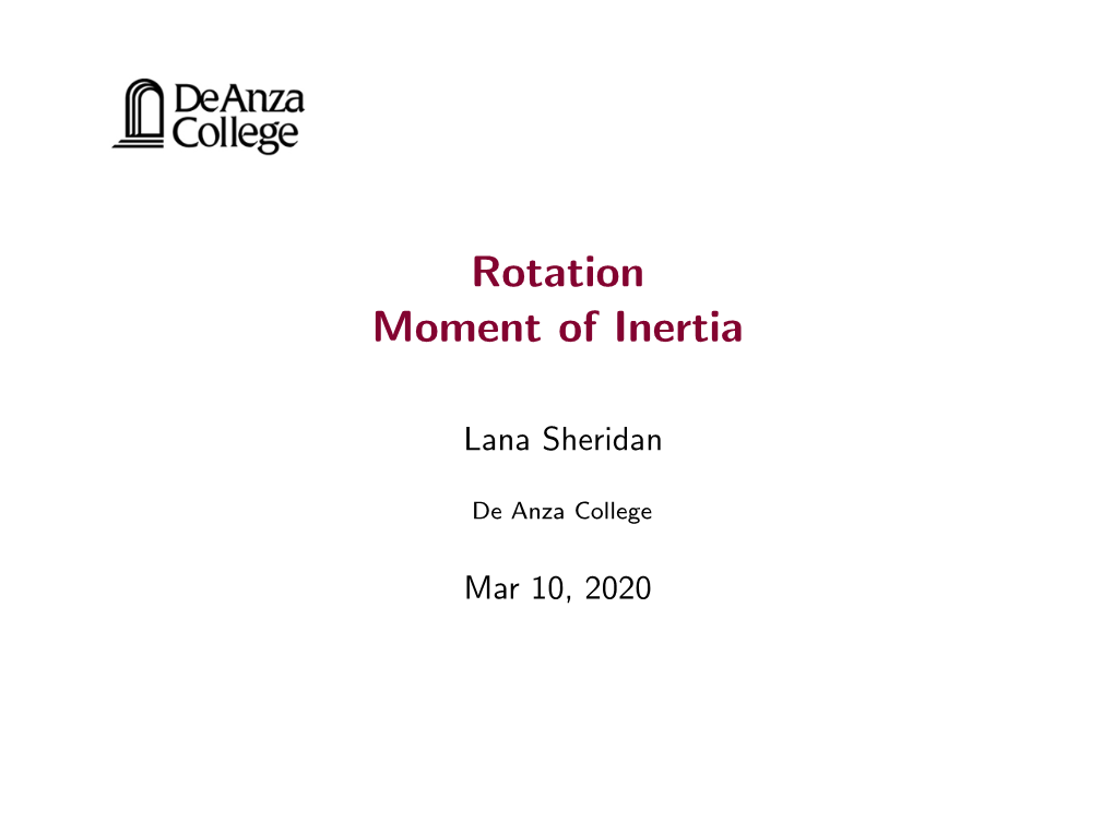 Rotation Moment of Inertia