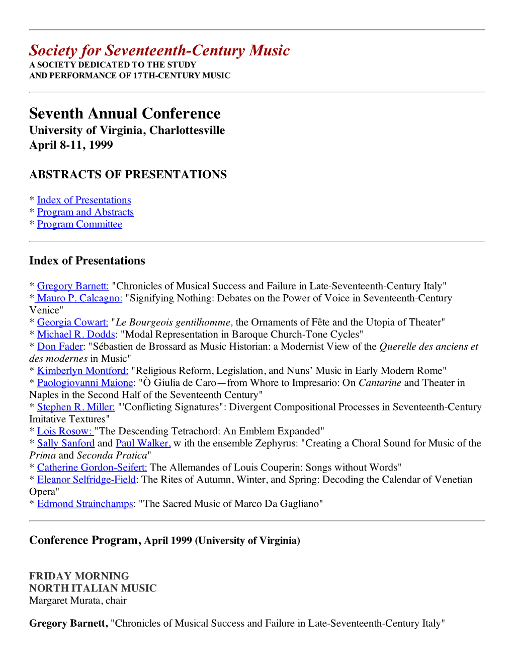 Conference Abstracts