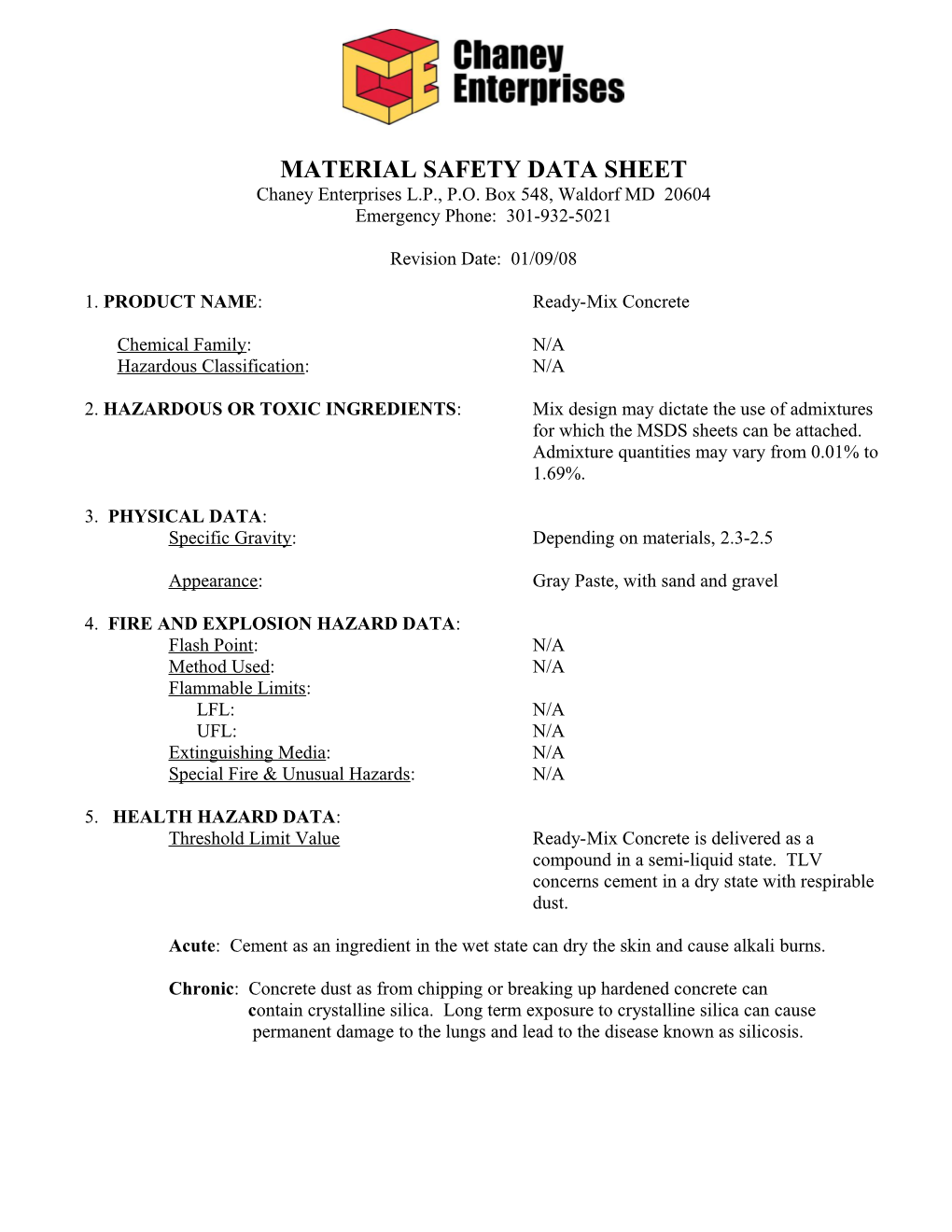 Material Safety Data Sheet s93