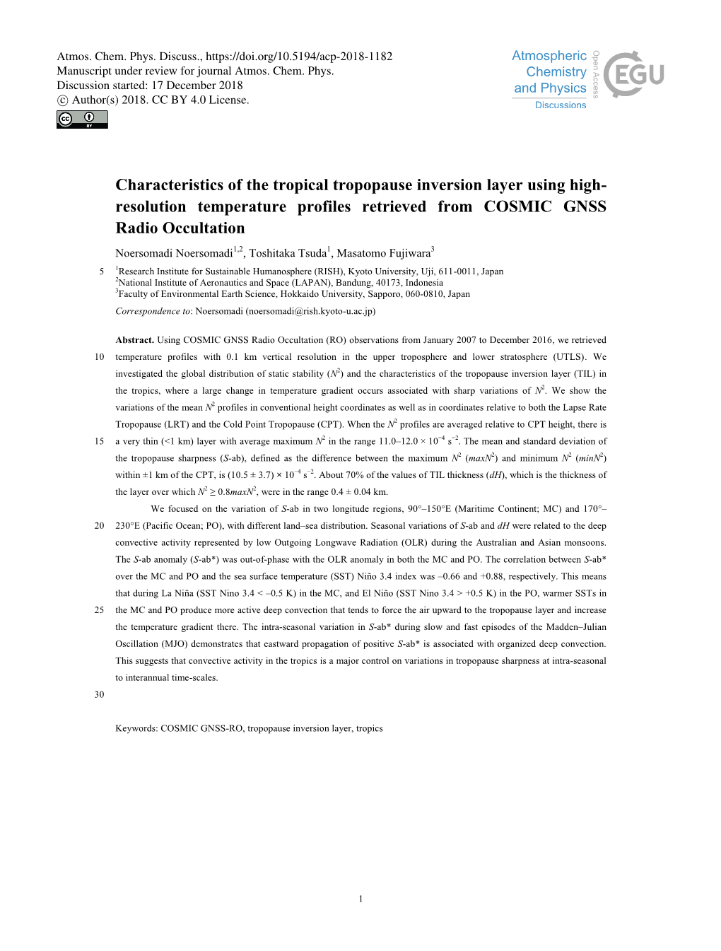 Characteristics of the Tropical Tropopause Inversion Layer Using High