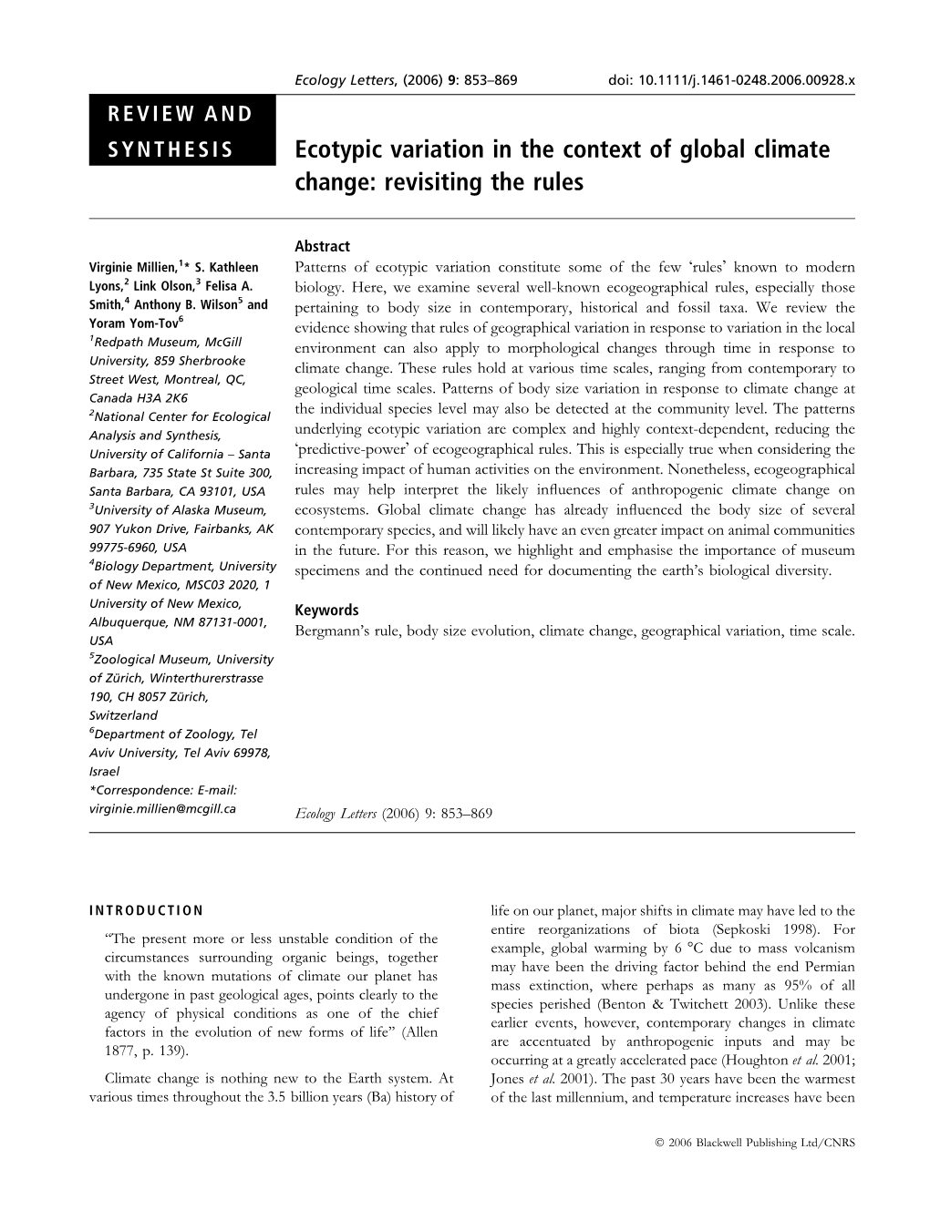 Ecotypic Variation in the Context of Global Climate Change: Revisiting the Rules