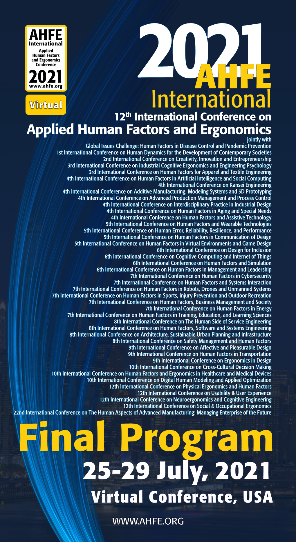 Final Program 25-29 July, 2021 Virtual Conference, USA