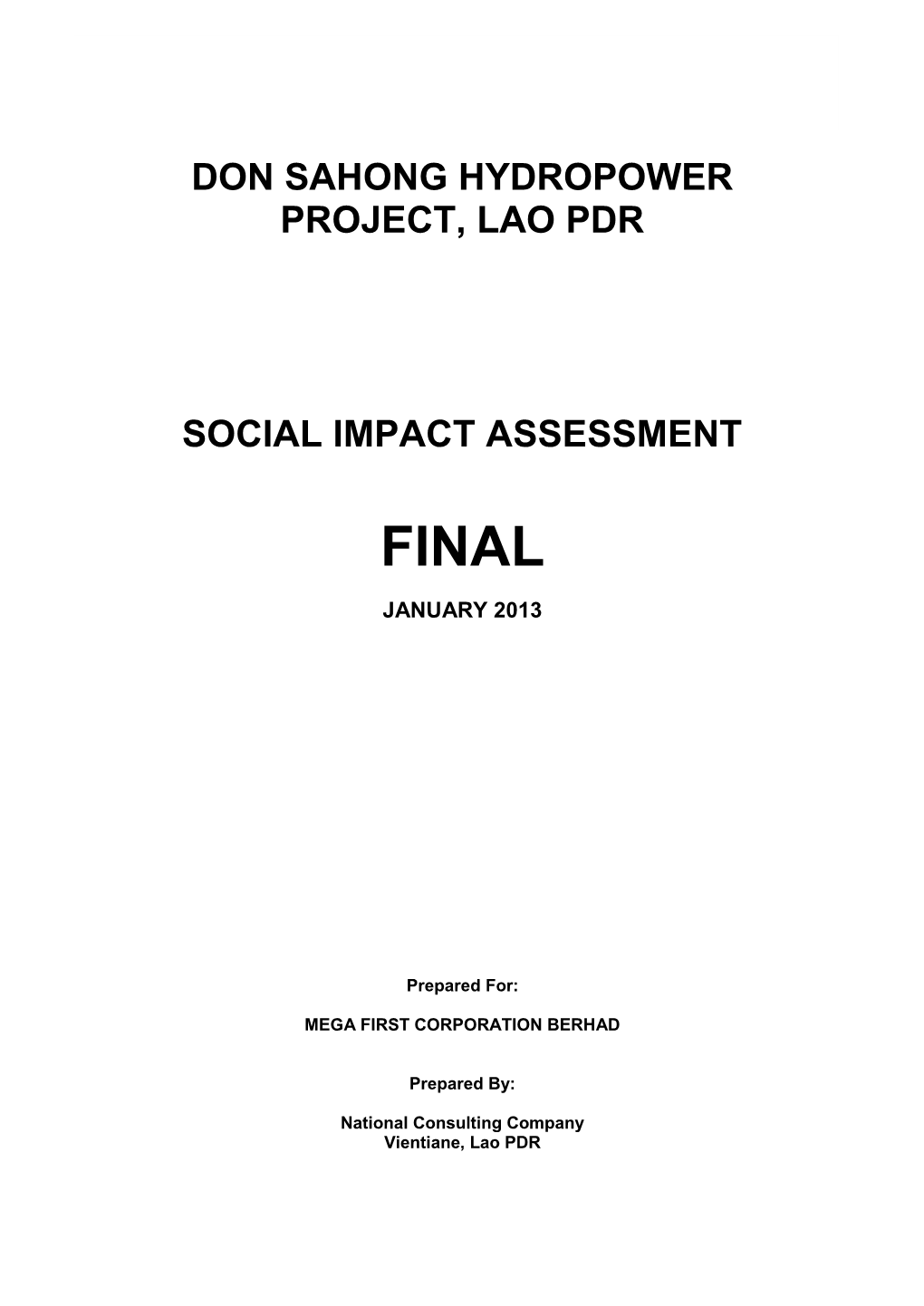 Social Impact Assessment