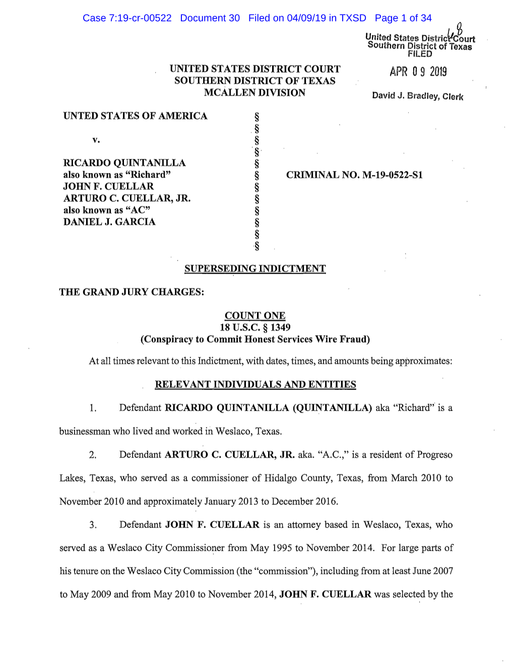 Download Cuellar Superseding Indictment