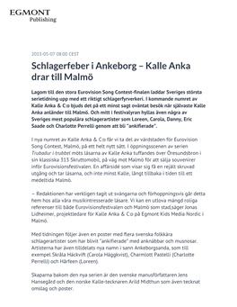 Schlagerfeber I Ankeborg – Kalle Anka Drar Till Malmö
